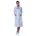 Халат медицинский "Лиза" (тк.ТиСи), (цв. белый, василек) Халат медицинский "Лиза" (тк.ТиСи), (цв. белый, василек)